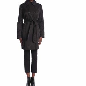 Calvin Klein Double Breasted Trench Coat Black S